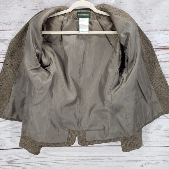 Harve Benard Women's Brown Wool Herringbone 2 Piece Top & Skirt Set Size 12 - Picture 3 of 12